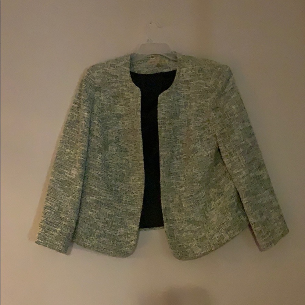 Nipon Boutique 14W Green Tweed Jacket Blazer